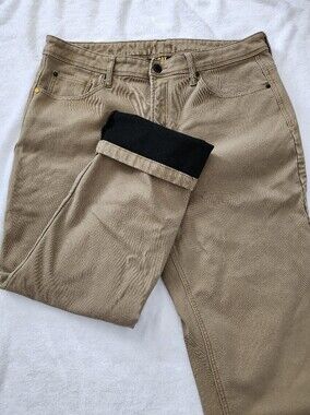 CAT Caterpillar Men's Fleece Lined Work Utility Pants 38x30 Tan Khaki | Outdoor